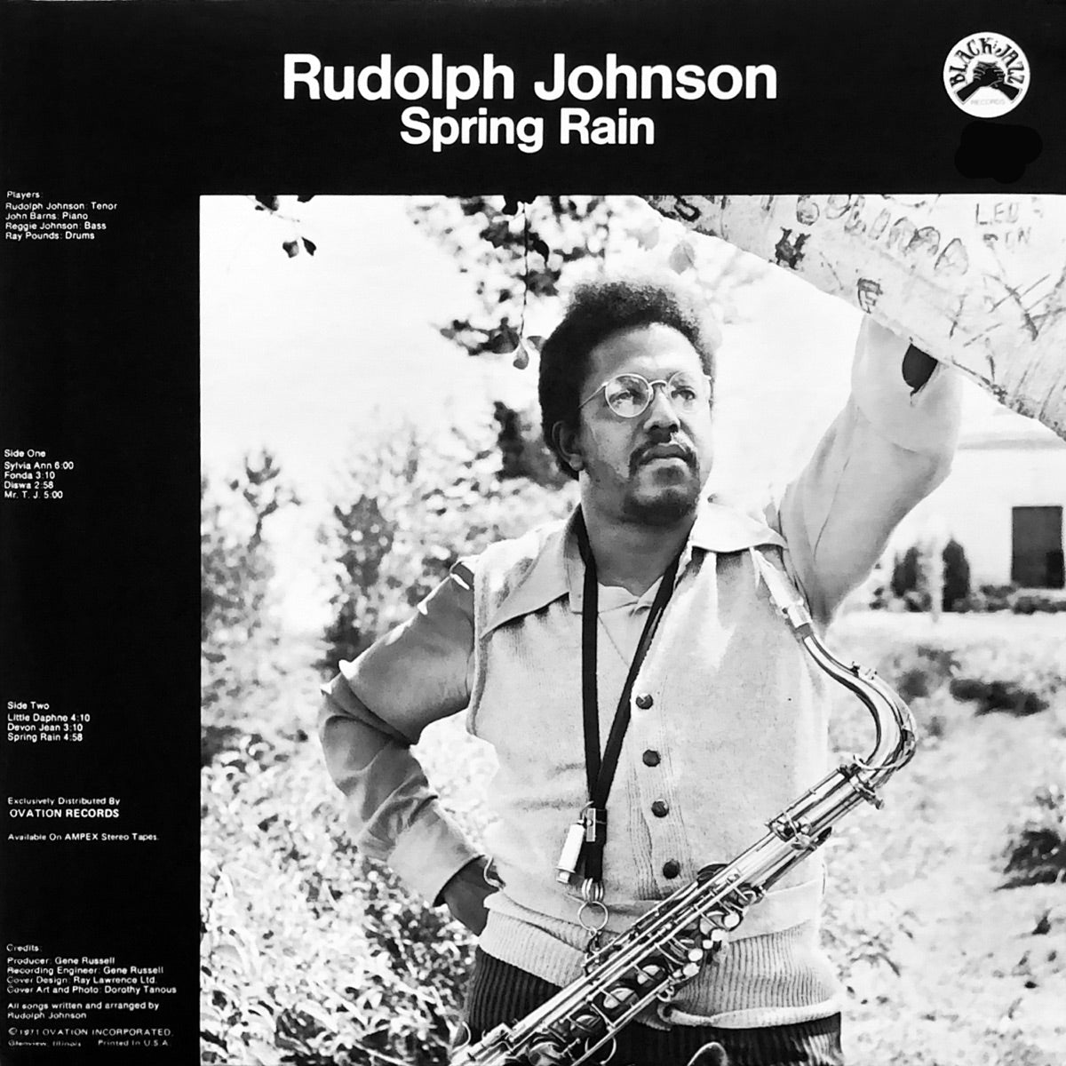 Rudolph Johnson - Spring Rain (Blue with Black Swirl Vinyl) square album cover art