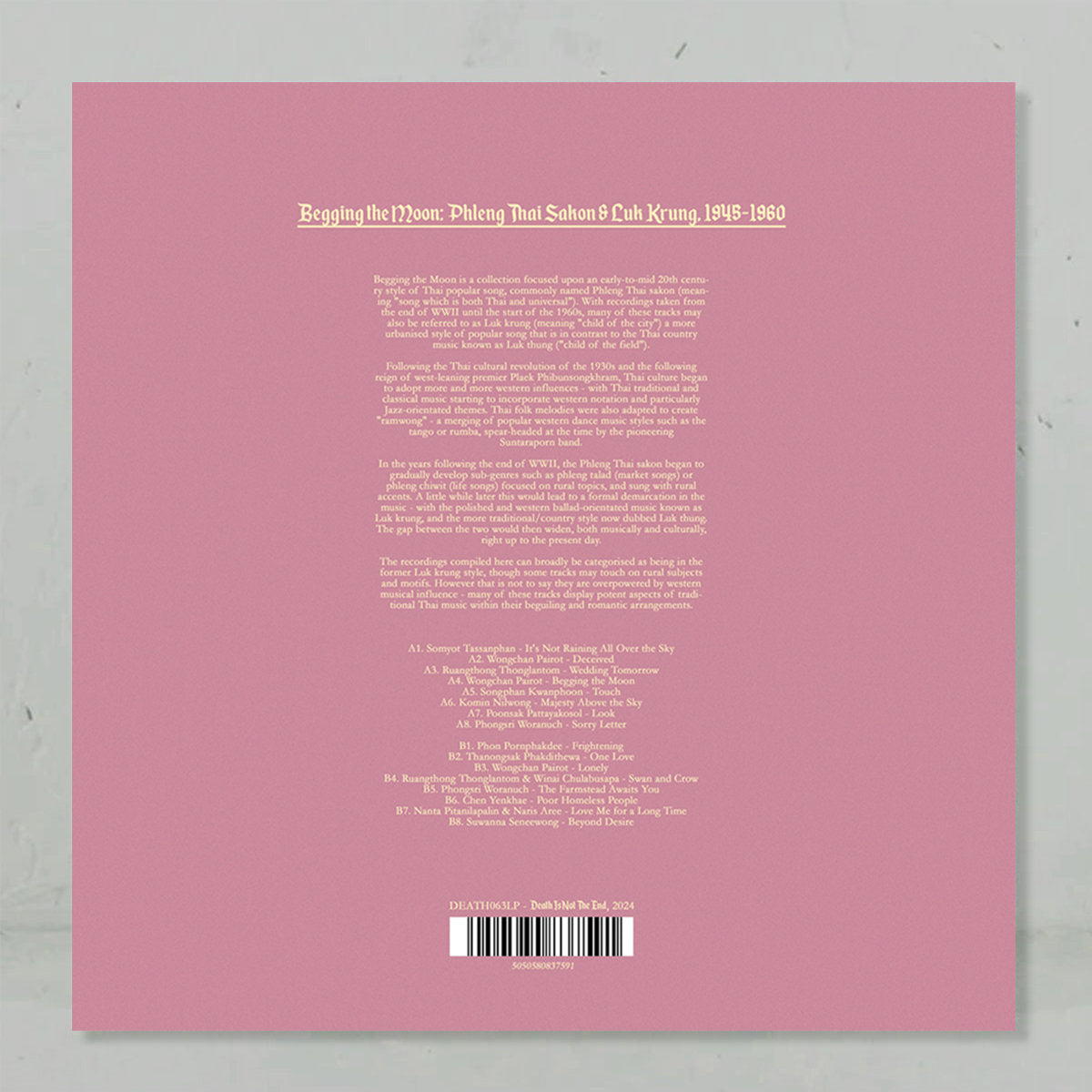 V/A "Begging the Moon: Phleng Thai Sakon & Luk Krung, 1945-1960" LP