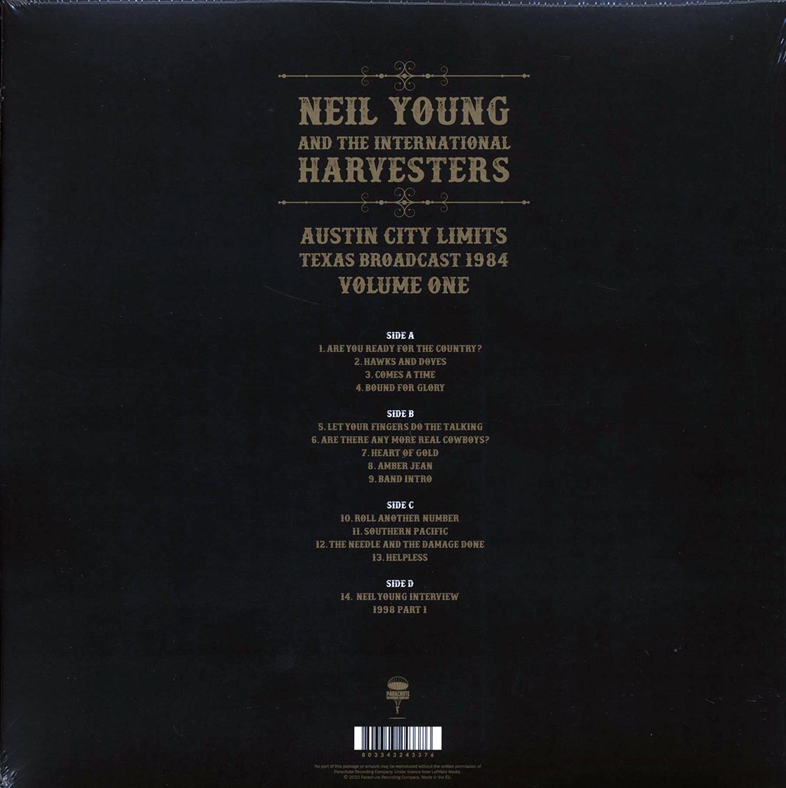 Neil Young & The International Harvesters "Austin City Limits Volume 1: Texas Broadcast 1984" 2xLP
