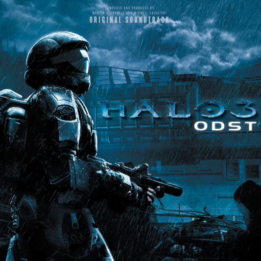 Martin O'Donnell / Michael Salvatori "Halo 3: ODST (Original Soundtrack)" (Dark Blue, Light Blue & Translucent Green Vinyl) 3xLP cover art
