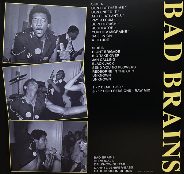 Bad Brains "1980 Demos & Roir Sessions Raw Mixes" LP