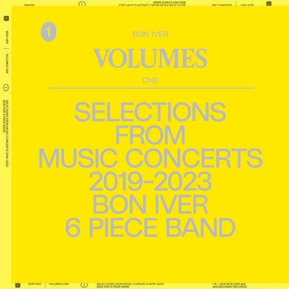 Bon Iver "VOLUMES: ONE "SELECTIONS FROM MUSIC CONCERTS 2019-2023 BON IVER 6 PIECE BAND"" LP