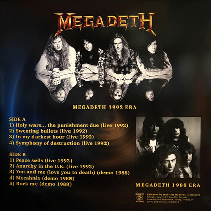 Megadeth "Demos 1988 + Live In San Francisco 1992" LP