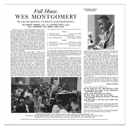 Wes Montgomery "Full House" LP