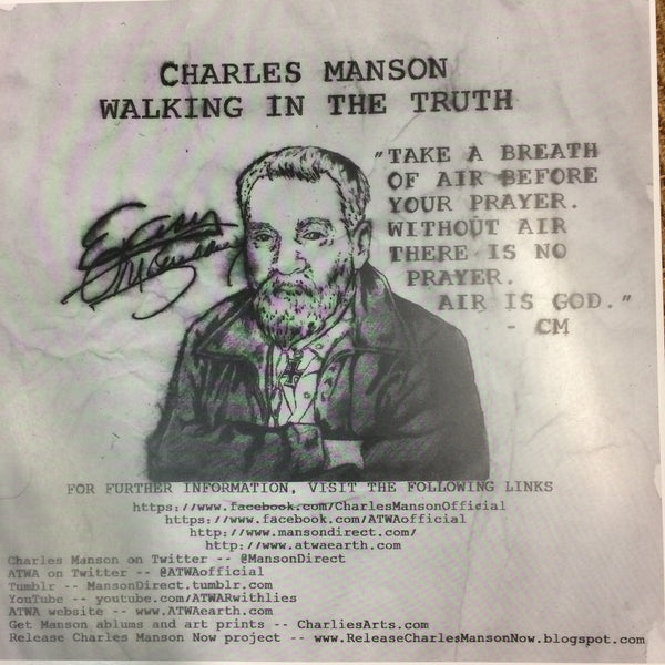 Charles Manson "Walking in the Truth" LP - Dead Tank Records - 3